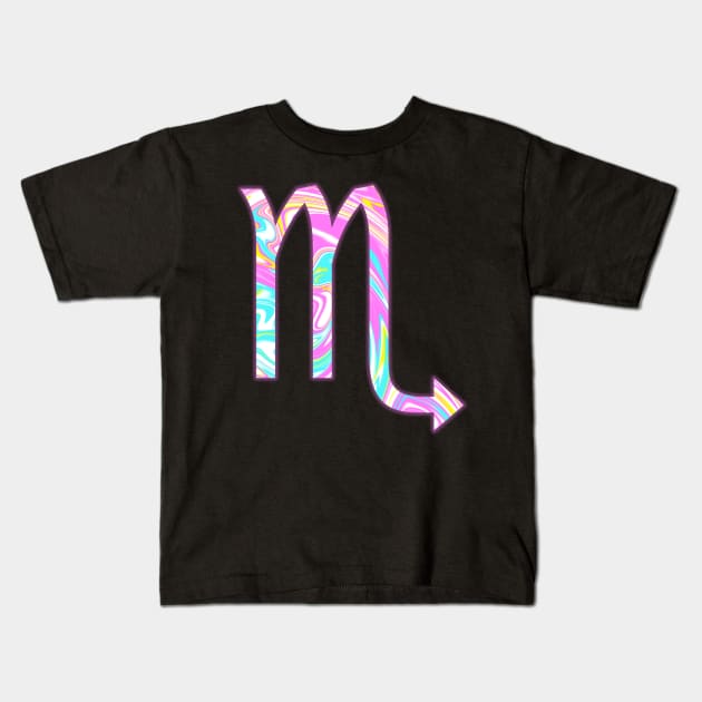 PSYCHEDELIC SCORPIO Kids T-Shirt by SquareClub